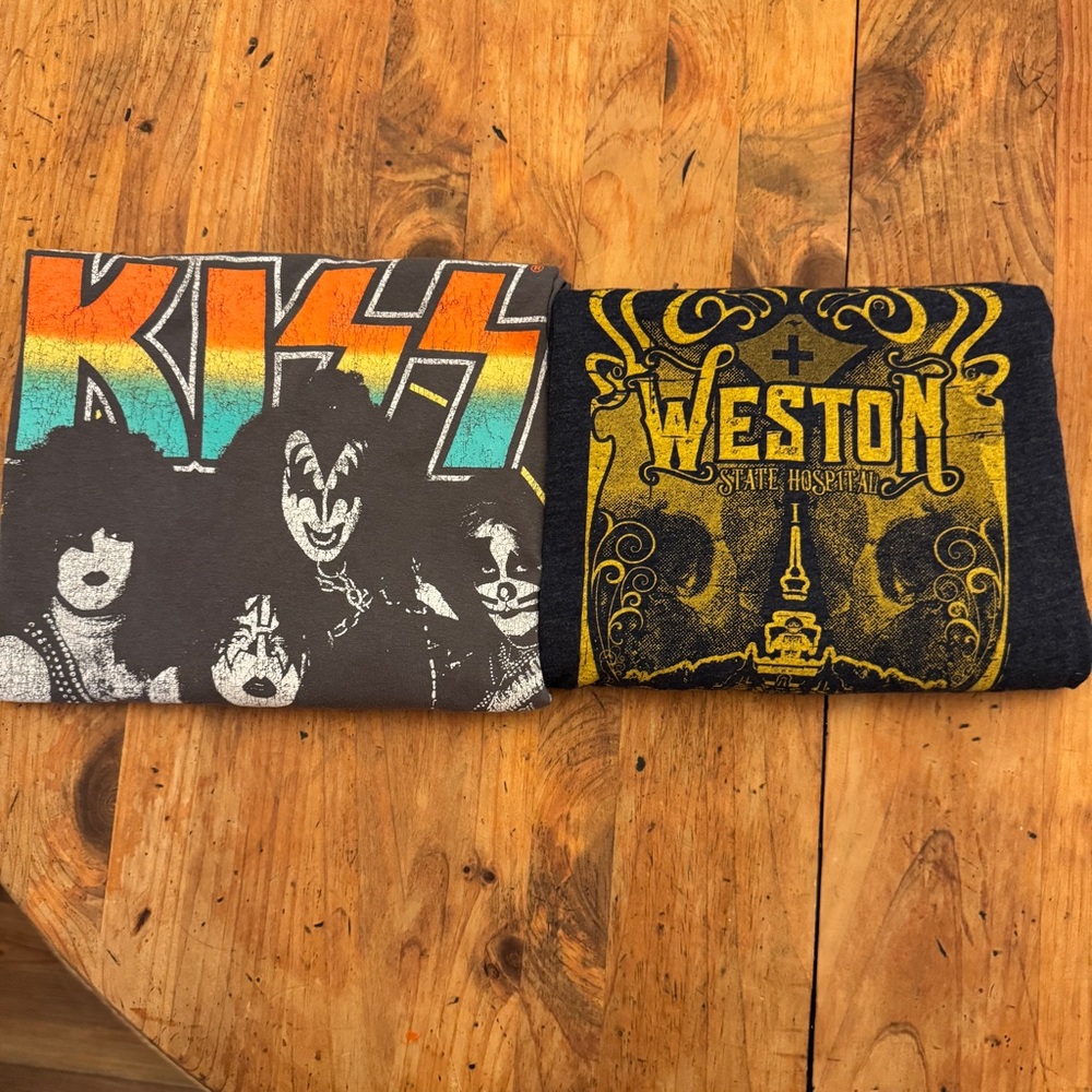 KISS & Weston State Hospital Graphic T Bundle 3XL Vintage Rock & Gothic Vibes 🤘💀
